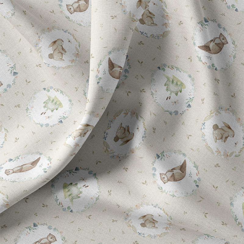 Printed Cotton AELIA Linen / Green